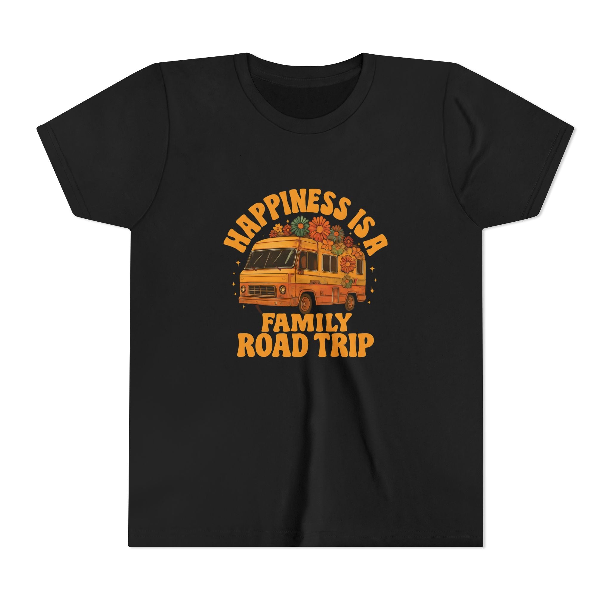 Happiness Is A Family Road Trip Yellow Youth Tee