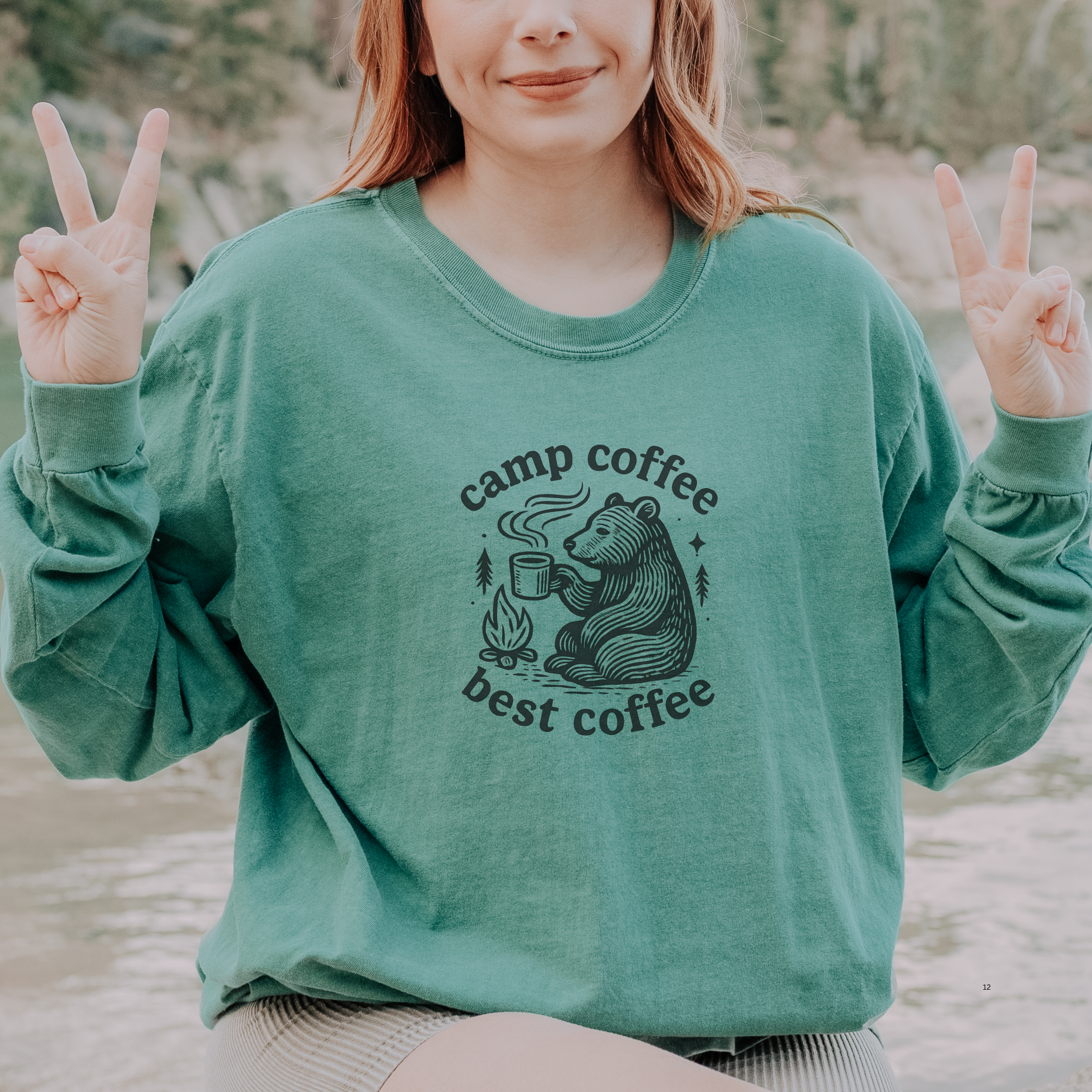 Camp Coffee Long Sleeve Unisex Tee