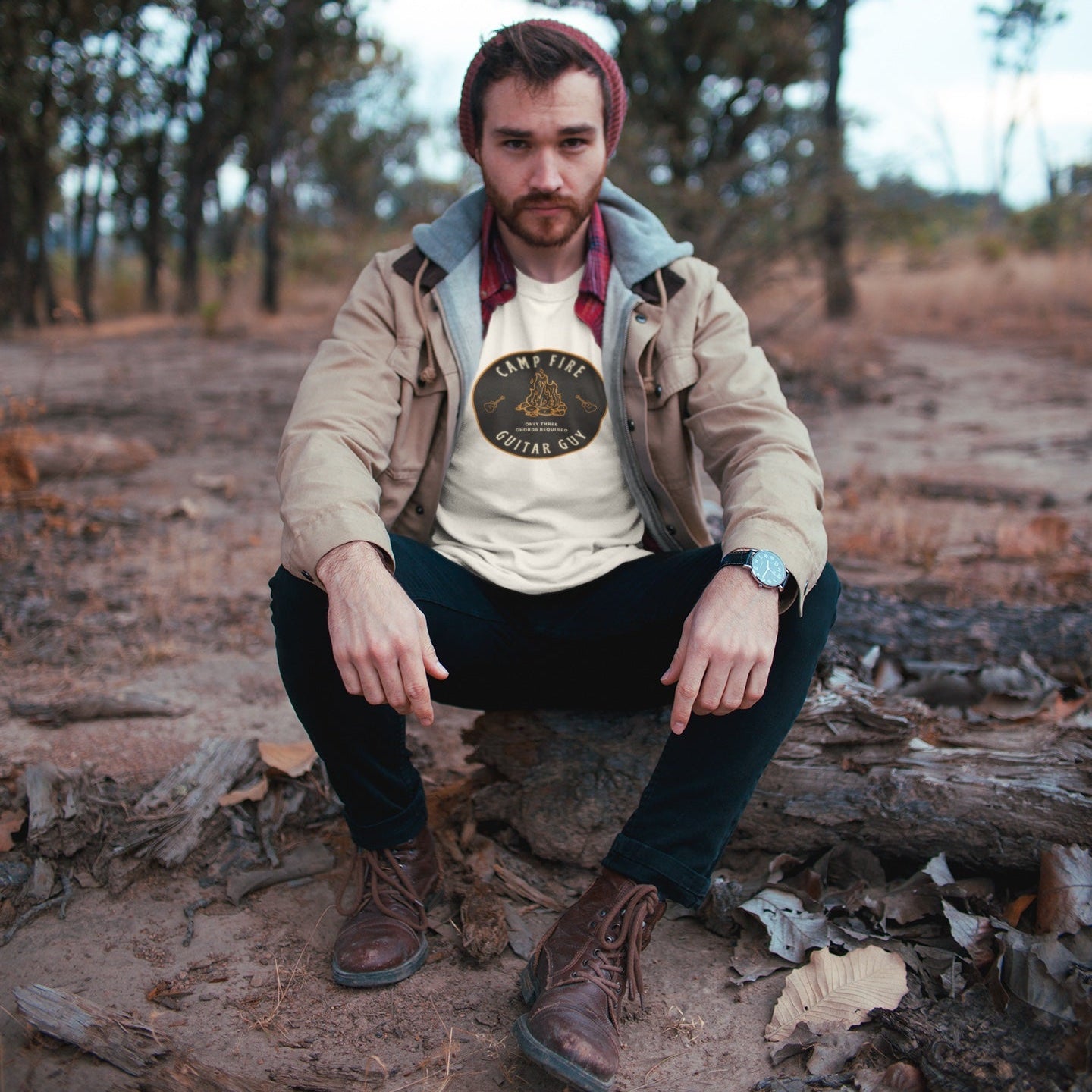 Campfire Guitar Guy Tee