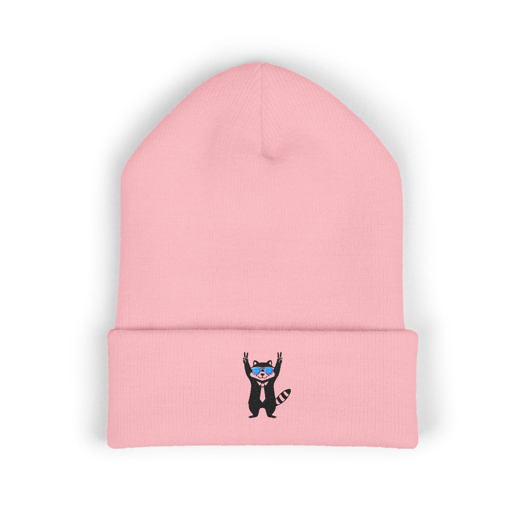 Embroidered Snacky Raccoon Beanie