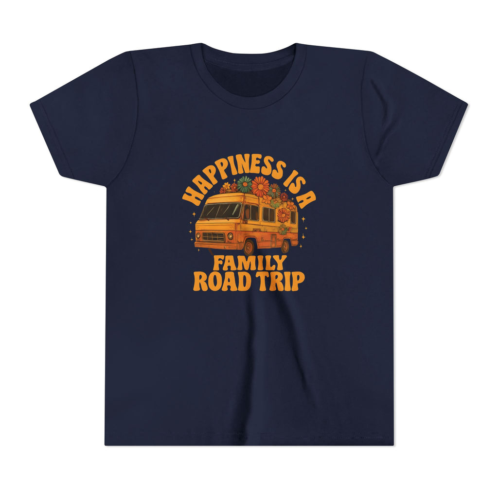 Happiness Is A Family Road Trip Yellow Youth Tee