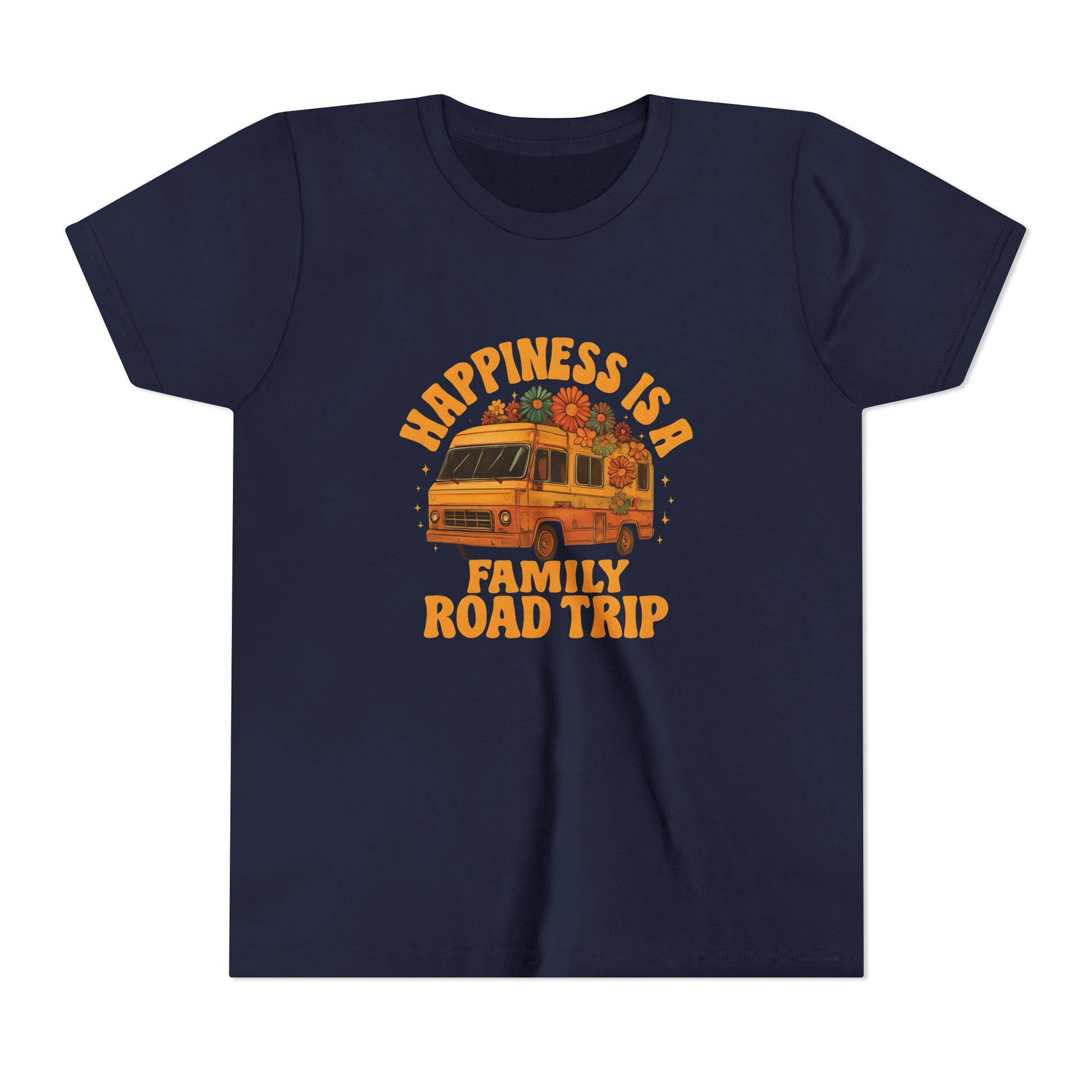 Happiness Is A Family Road Trip Yellow Youth Tee