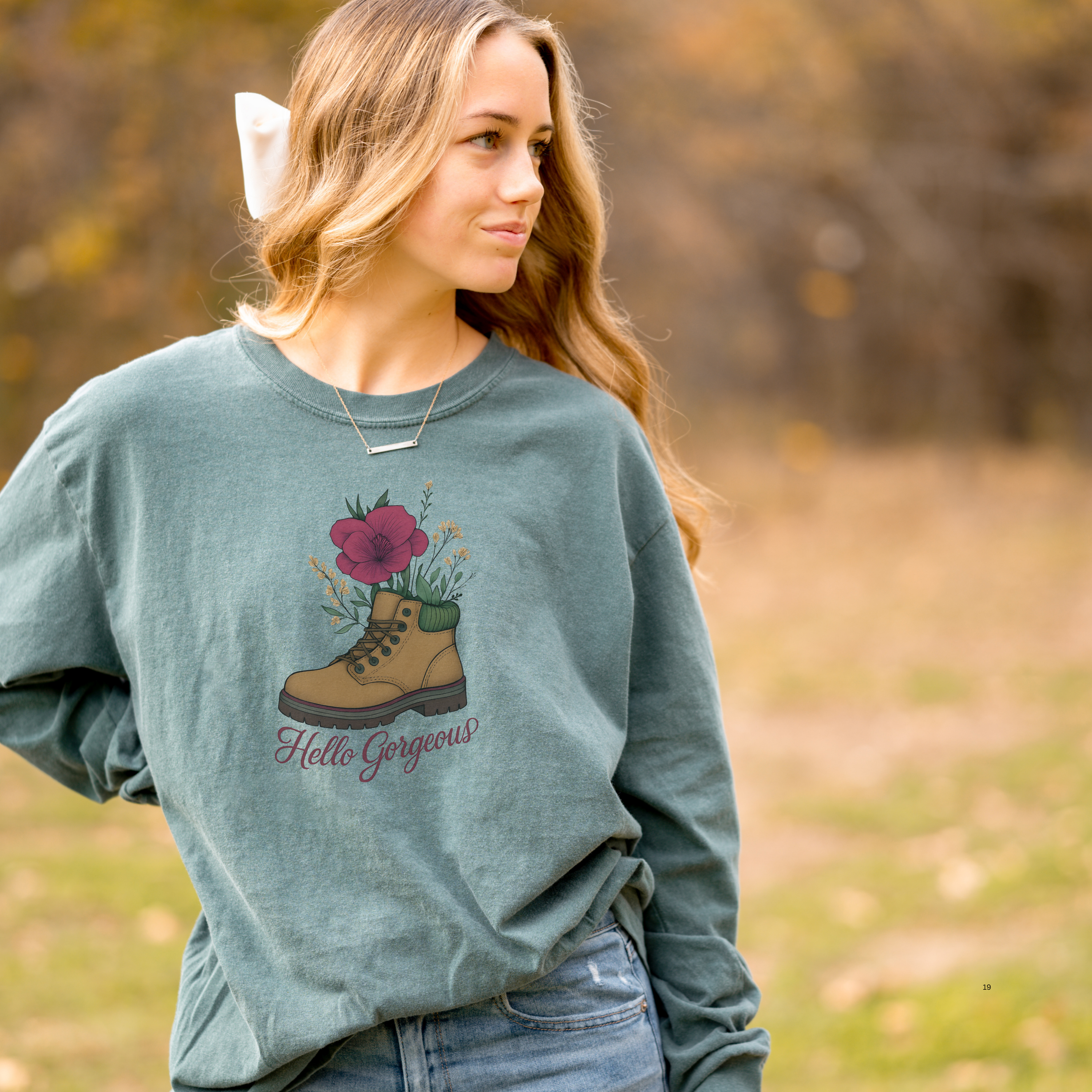 Hello Gorgeous Wildflower Long Sleeve Unisex Tee