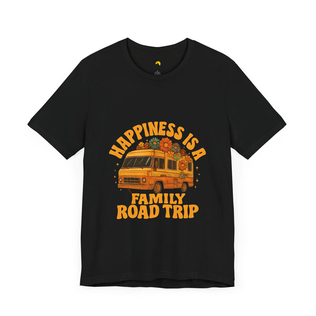 Happiness Is A Family Road Trip Yellow Unisex Tee