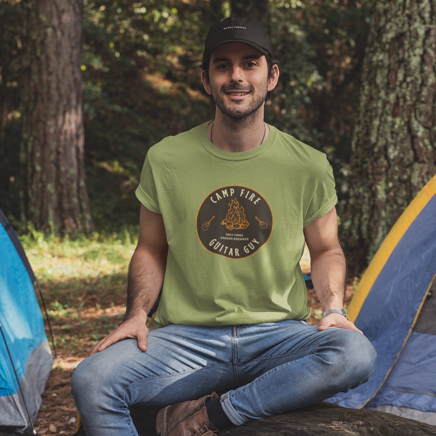 Campfire Guitar Guy Tee