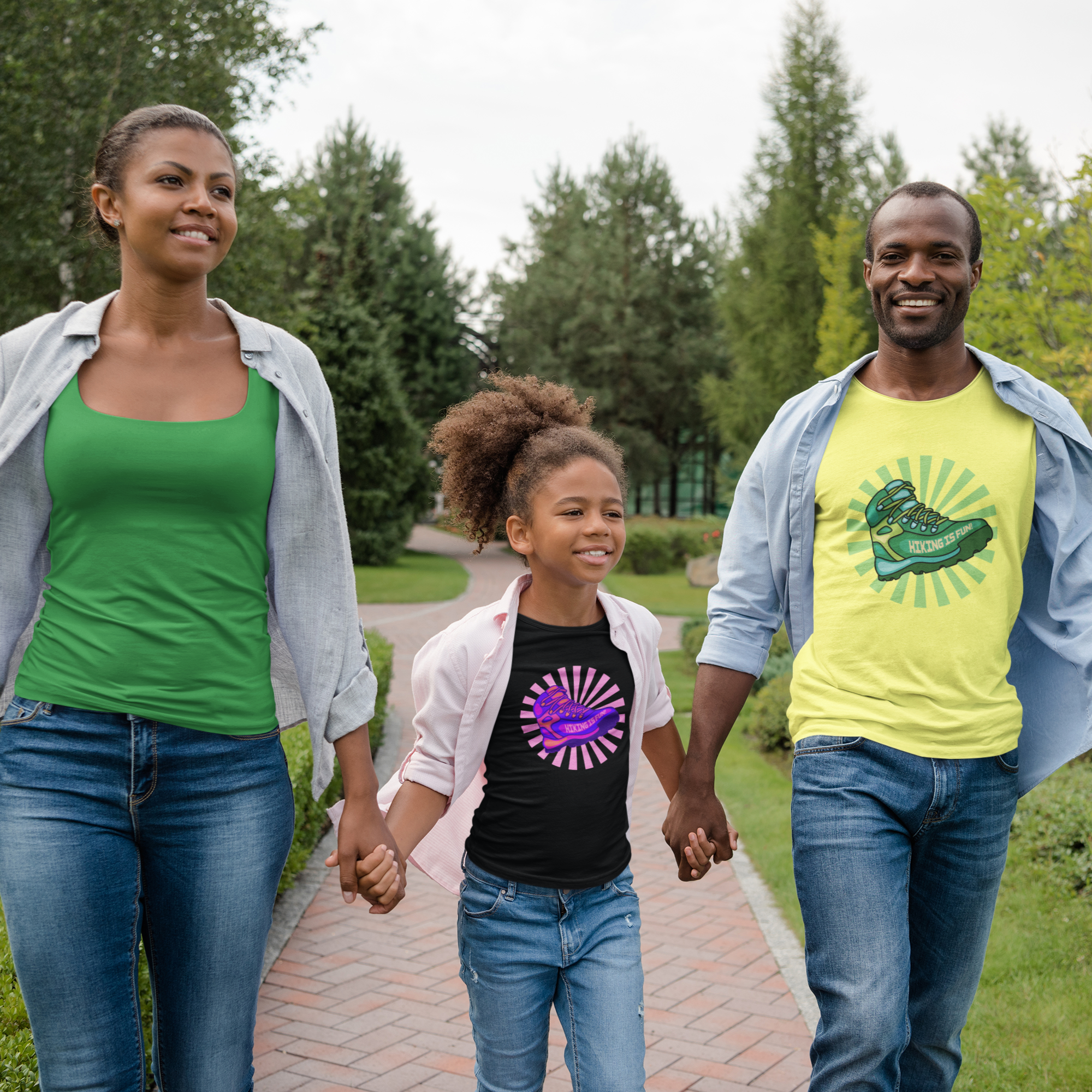 Hiking Is Fun! Green Boot