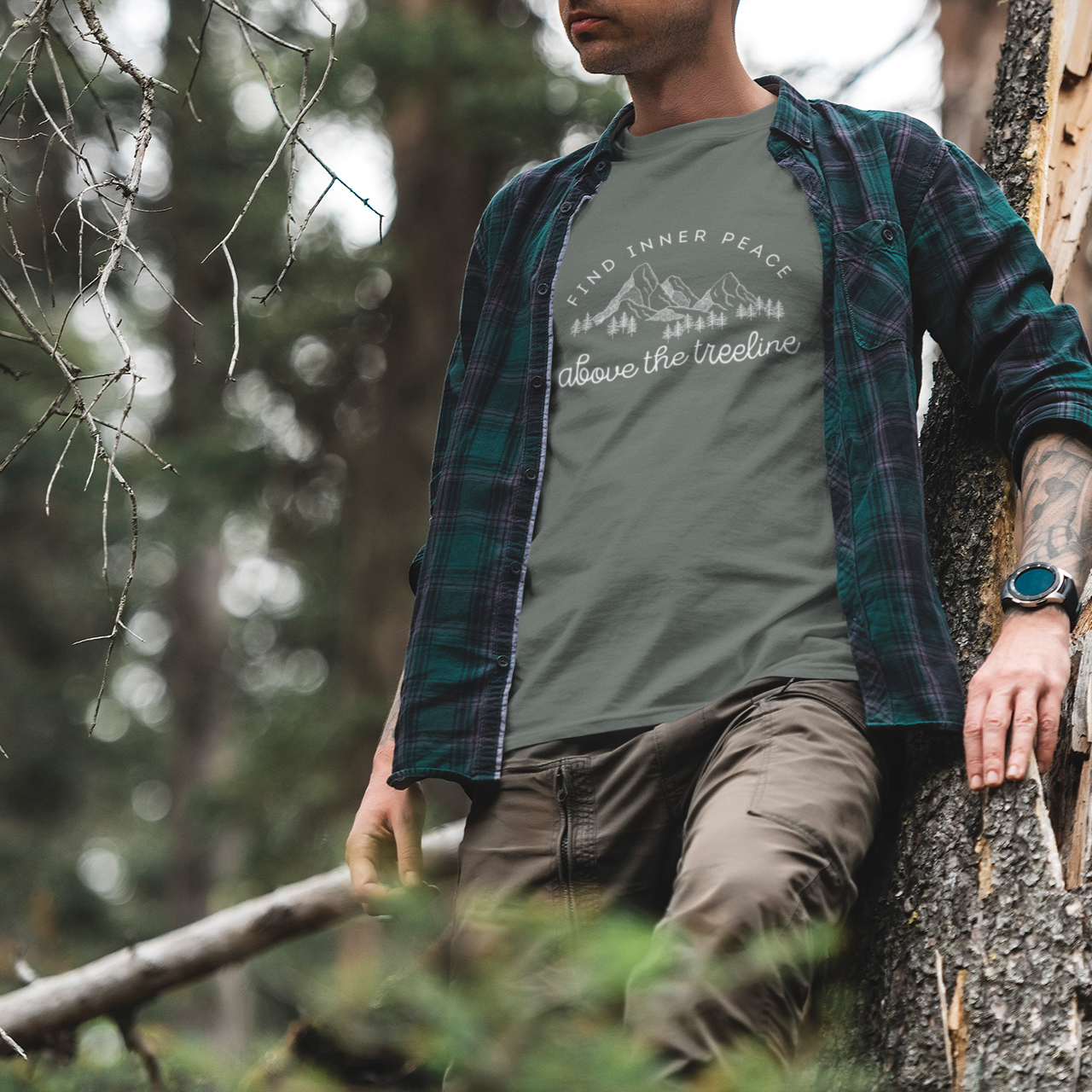Find Inner Peace Above the Treeline Unisex Tee