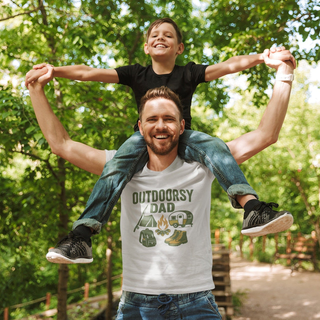 Outdoorsy Dad In Green Tee