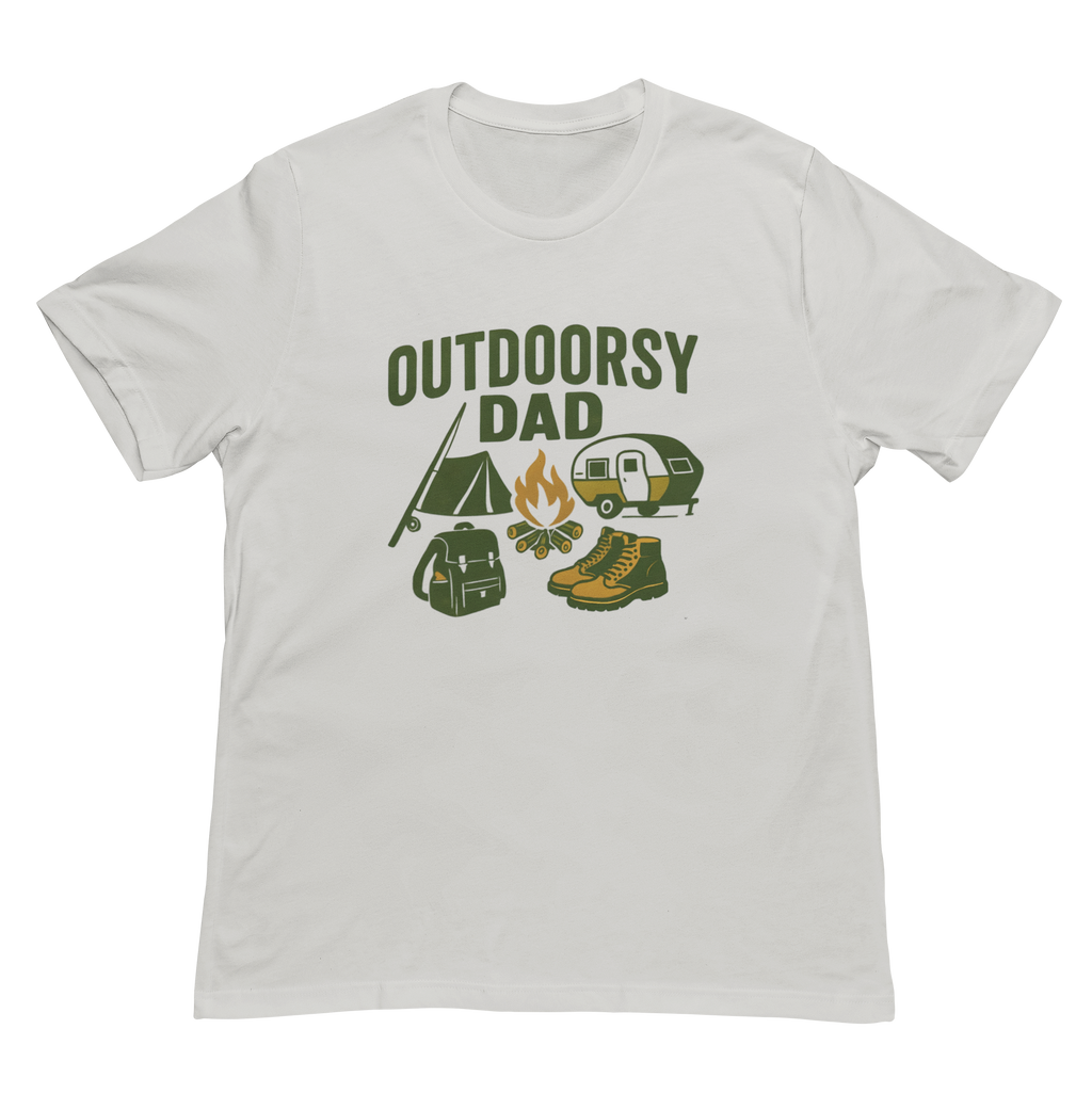 Outdoorsy Dad In Green Tee
