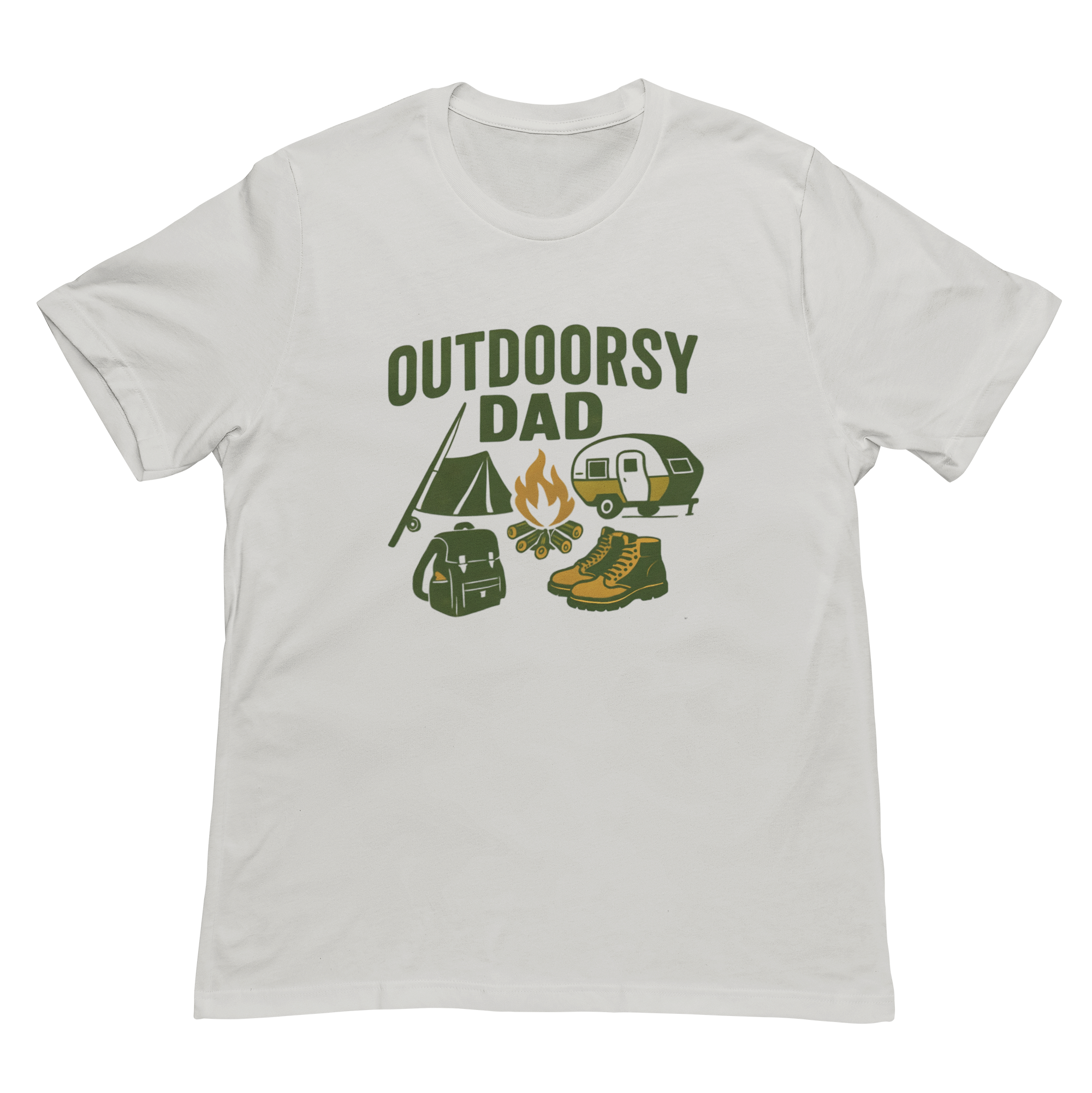 Outdoorsy Dad In Green Tee