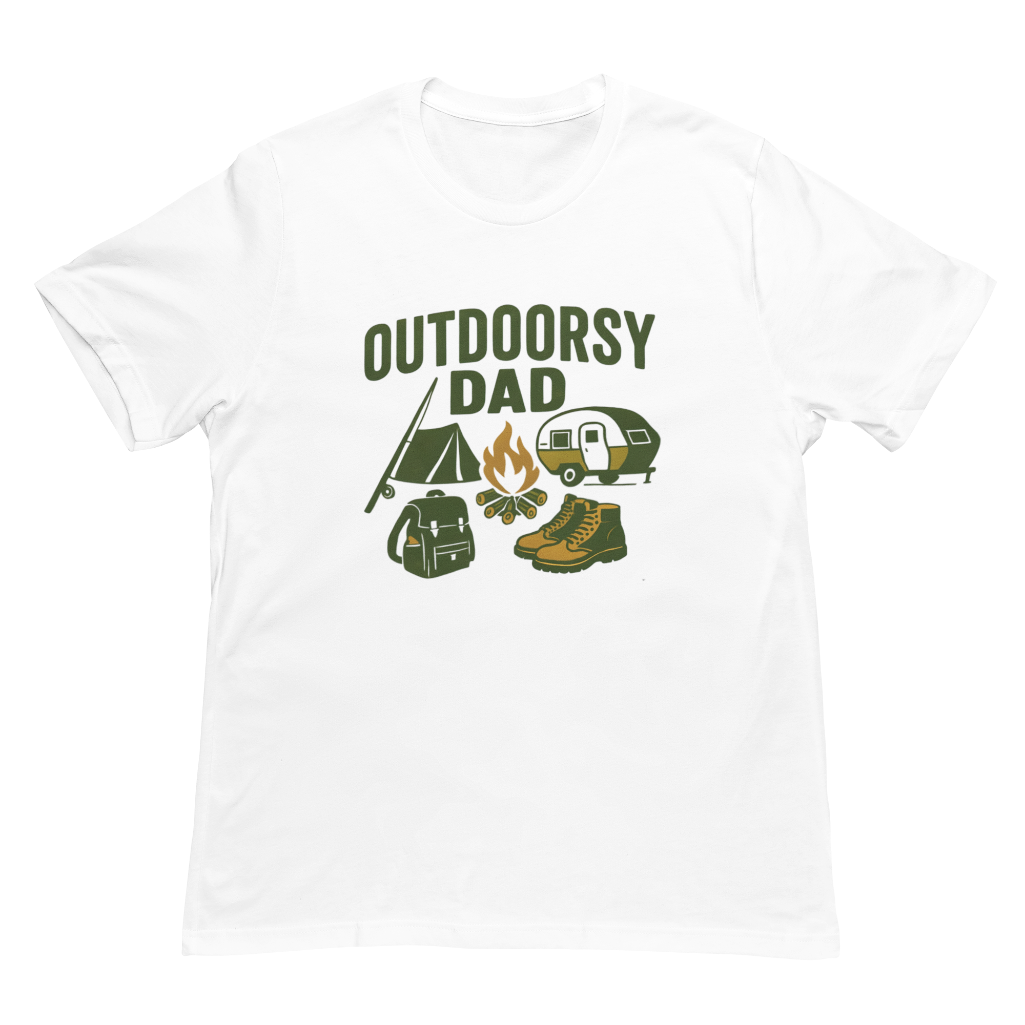 Outdoorsy Dad In Green Tee