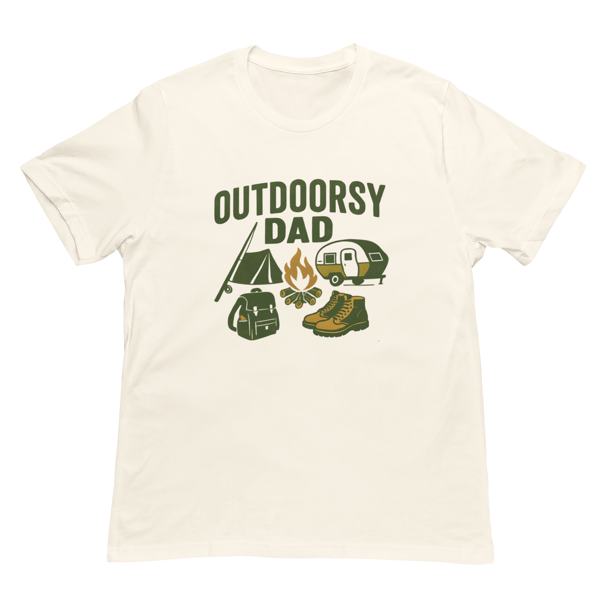 Outdoorsy Dad In Green Tee