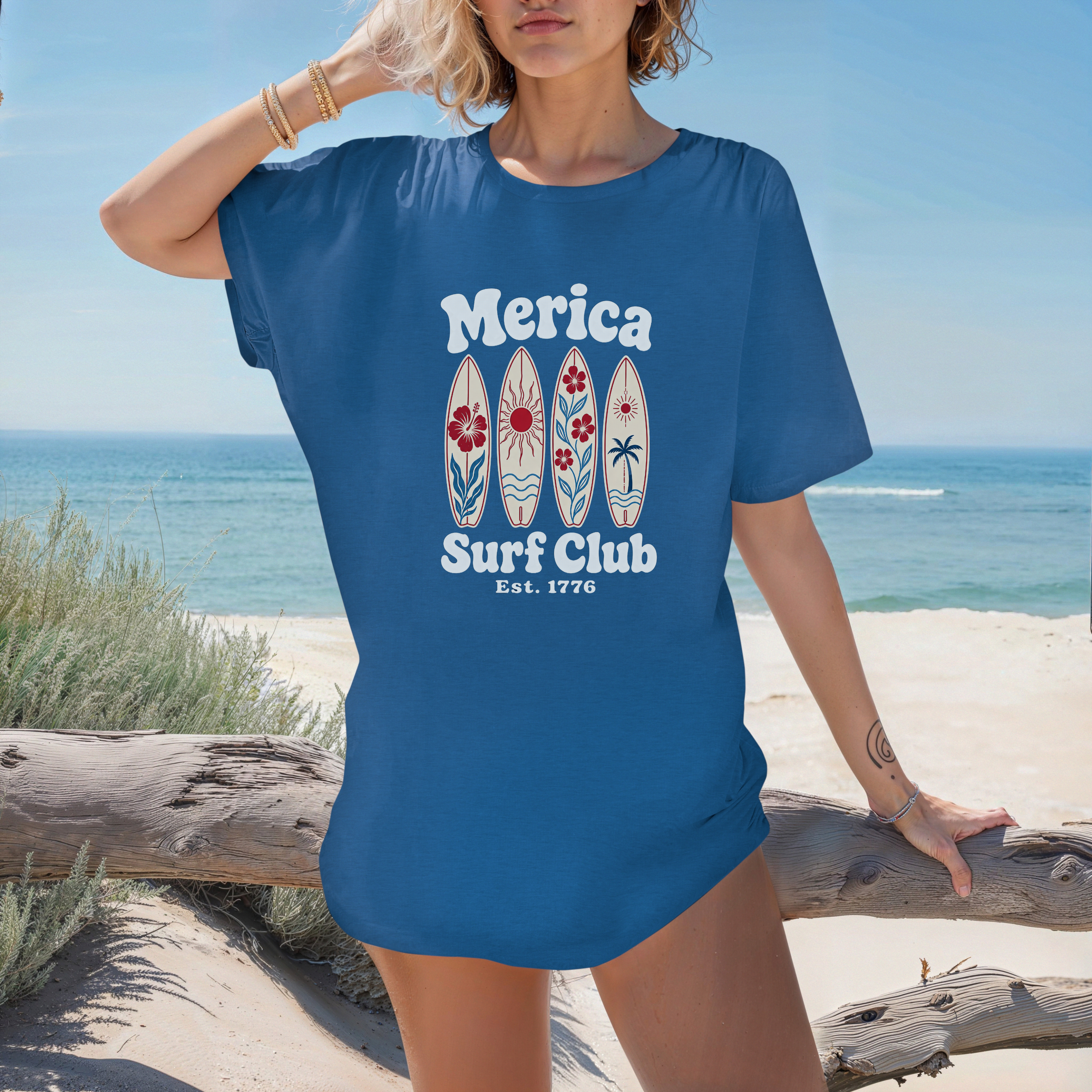 Merica Surf Club 1776 Unisex Tee